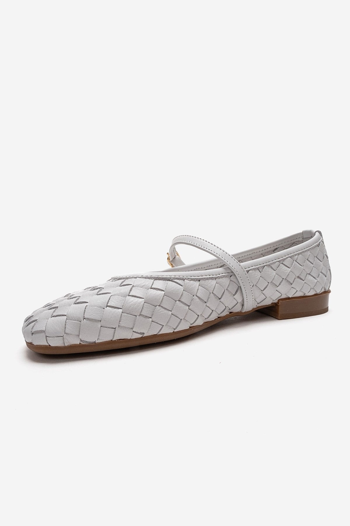 YEVORA - White Genuine Leather Mary Jane Ballet Flat (Women)