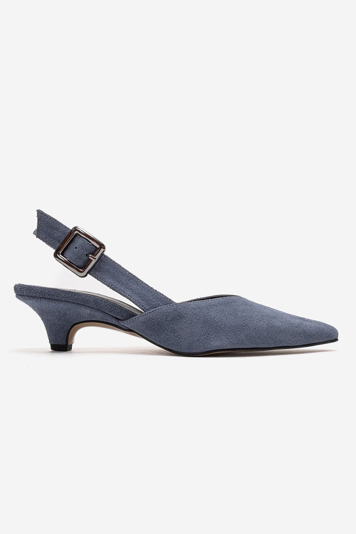 DIORIS - Denim Blue Genuine Leather Slingback Kitten Heel Pump (Women)