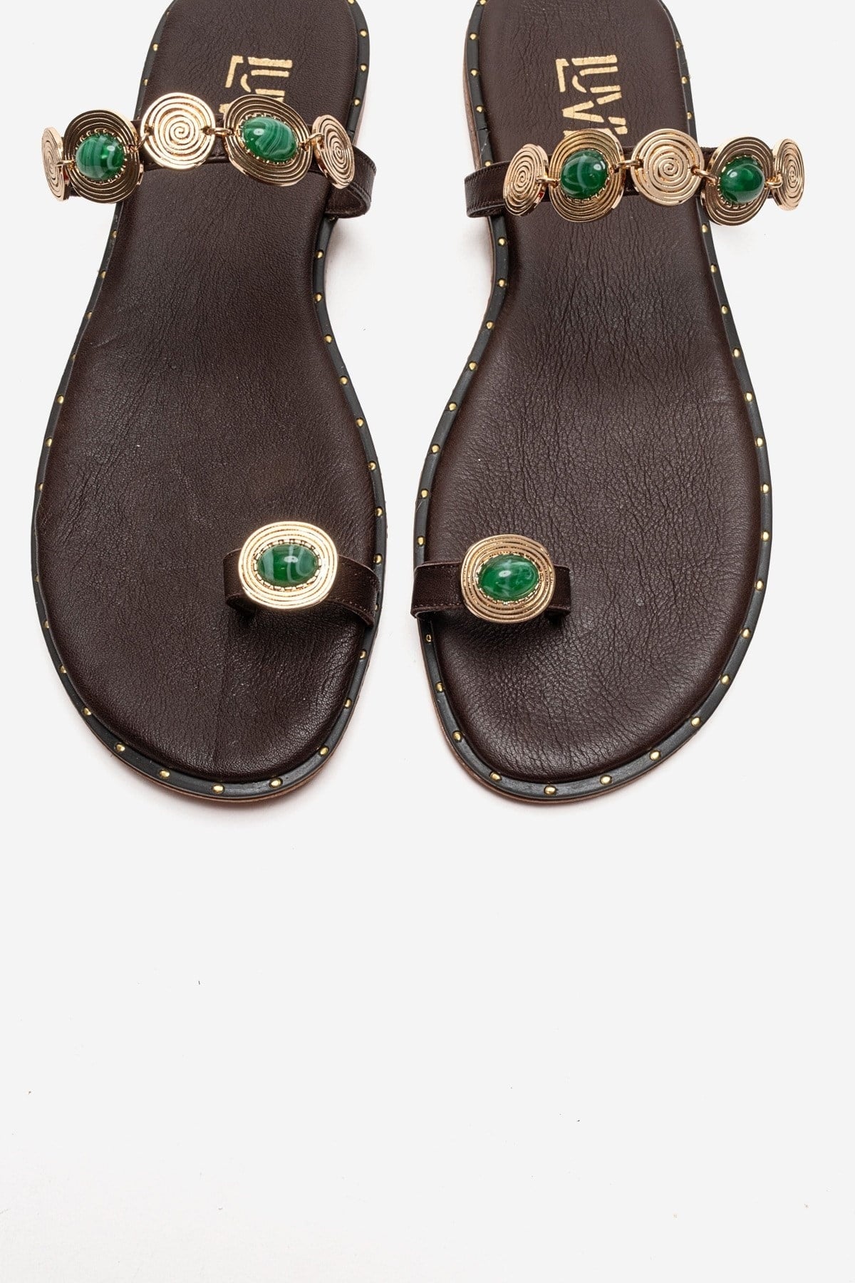 MARTINEZ - Cognac Genuine Leather Thong Sandal (Women)