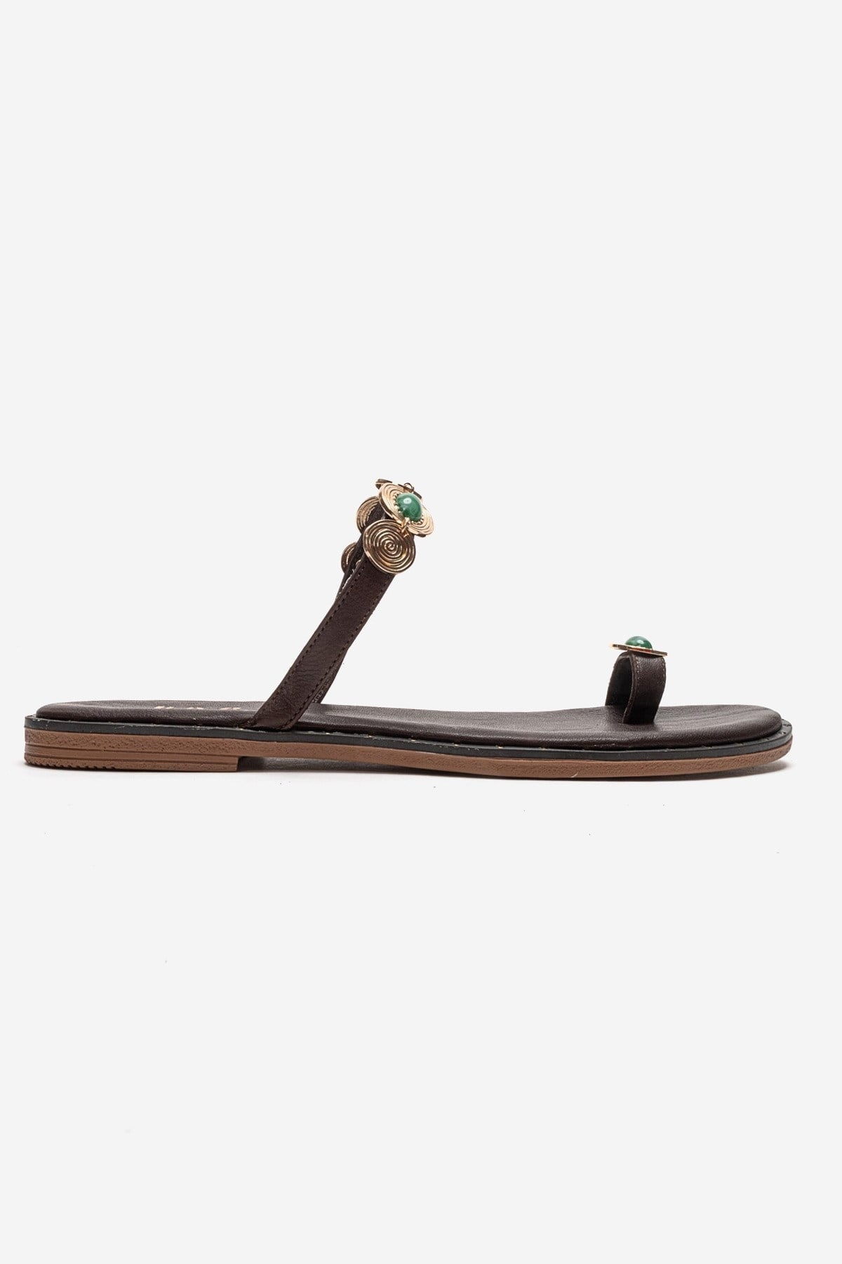 MARTINEZ - Cognac Genuine Leather Thong Sandal (Women)