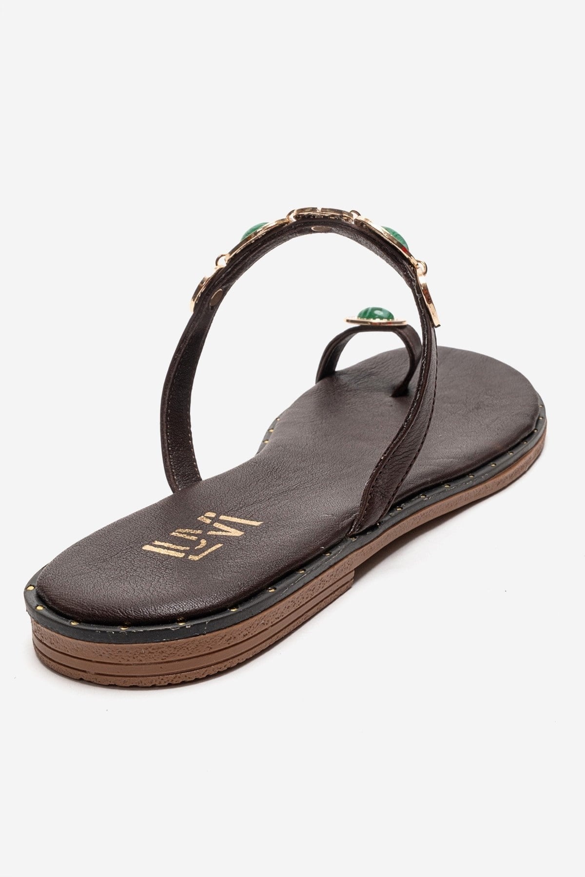 MARTINEZ - Cognac Genuine Leather Thong Sandal (Women)
