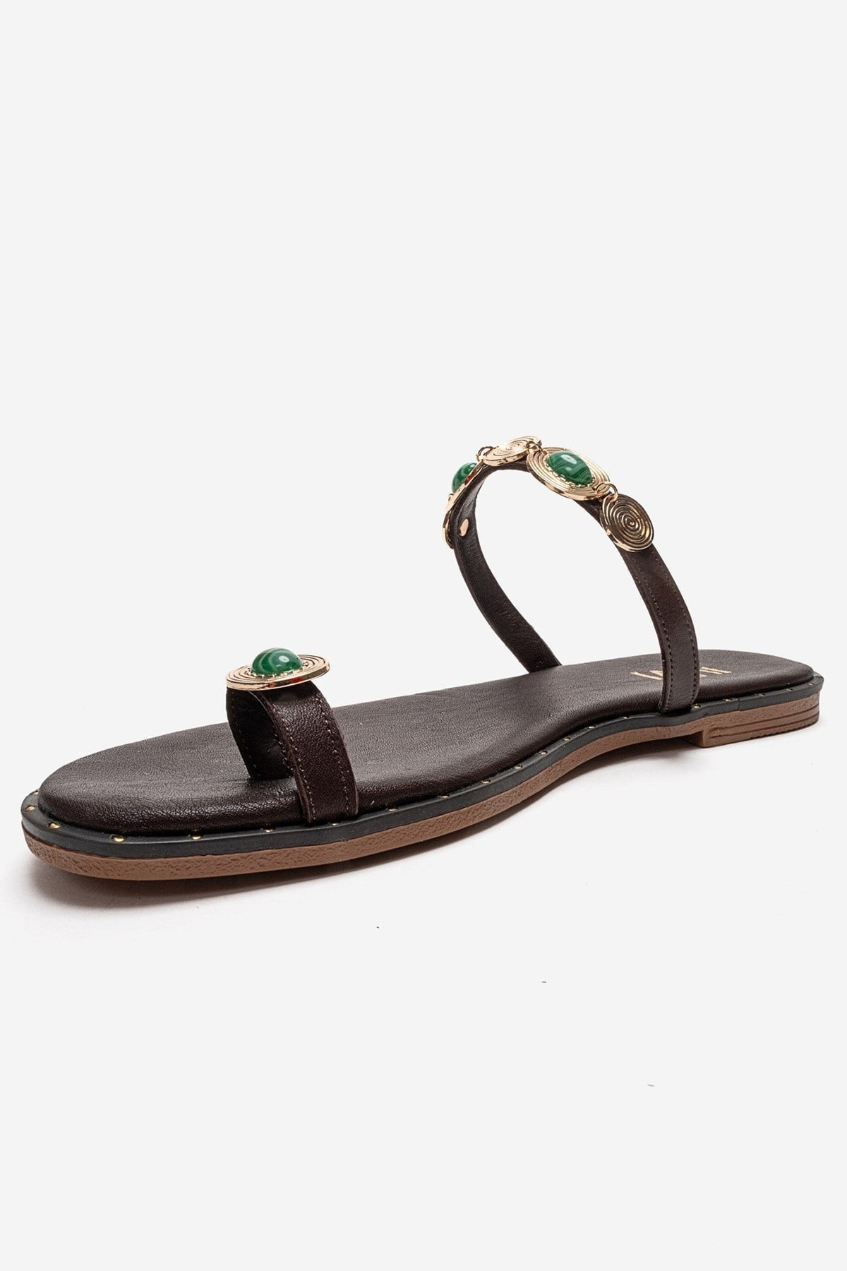 MARTINEZ - Cognac Genuine Leather Thong Sandal (Women)