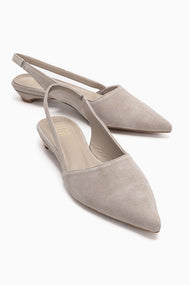 BERLINA - Beige Genuine Leather Low Block Heel Shoe (Women)