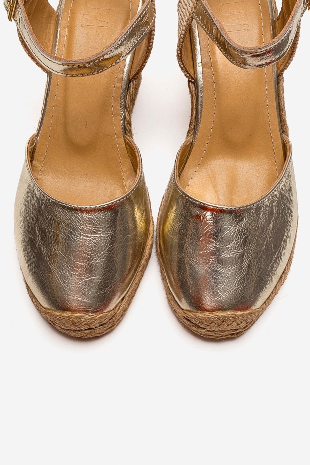 SINTA - Gold Genuine Leather Heeled Sandal (Women)