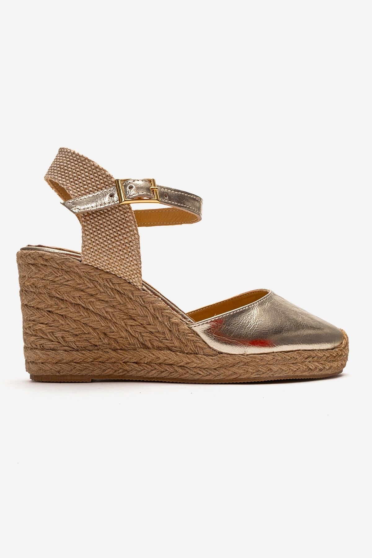 SINTA - Gold Genuine Leather Heeled Sandal (Women)