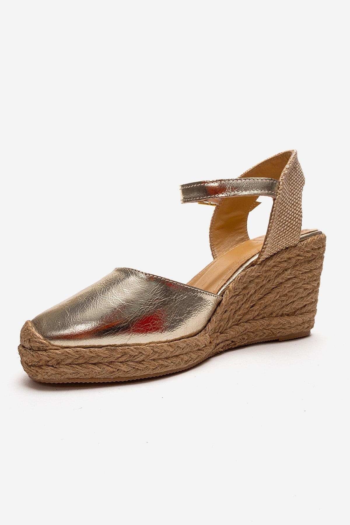 SINTA - Gold Genuine Leather Heeled Sandal (Women)