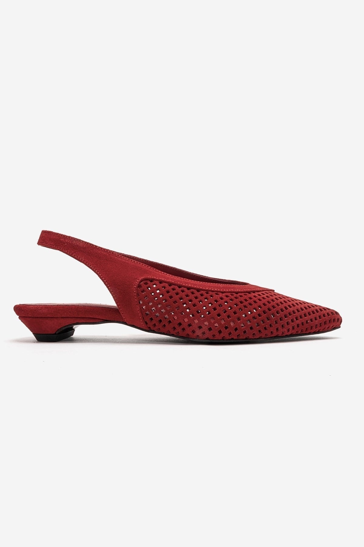 LIEVE - Red Genuine Leather Low Block Heel Shoe (Women)