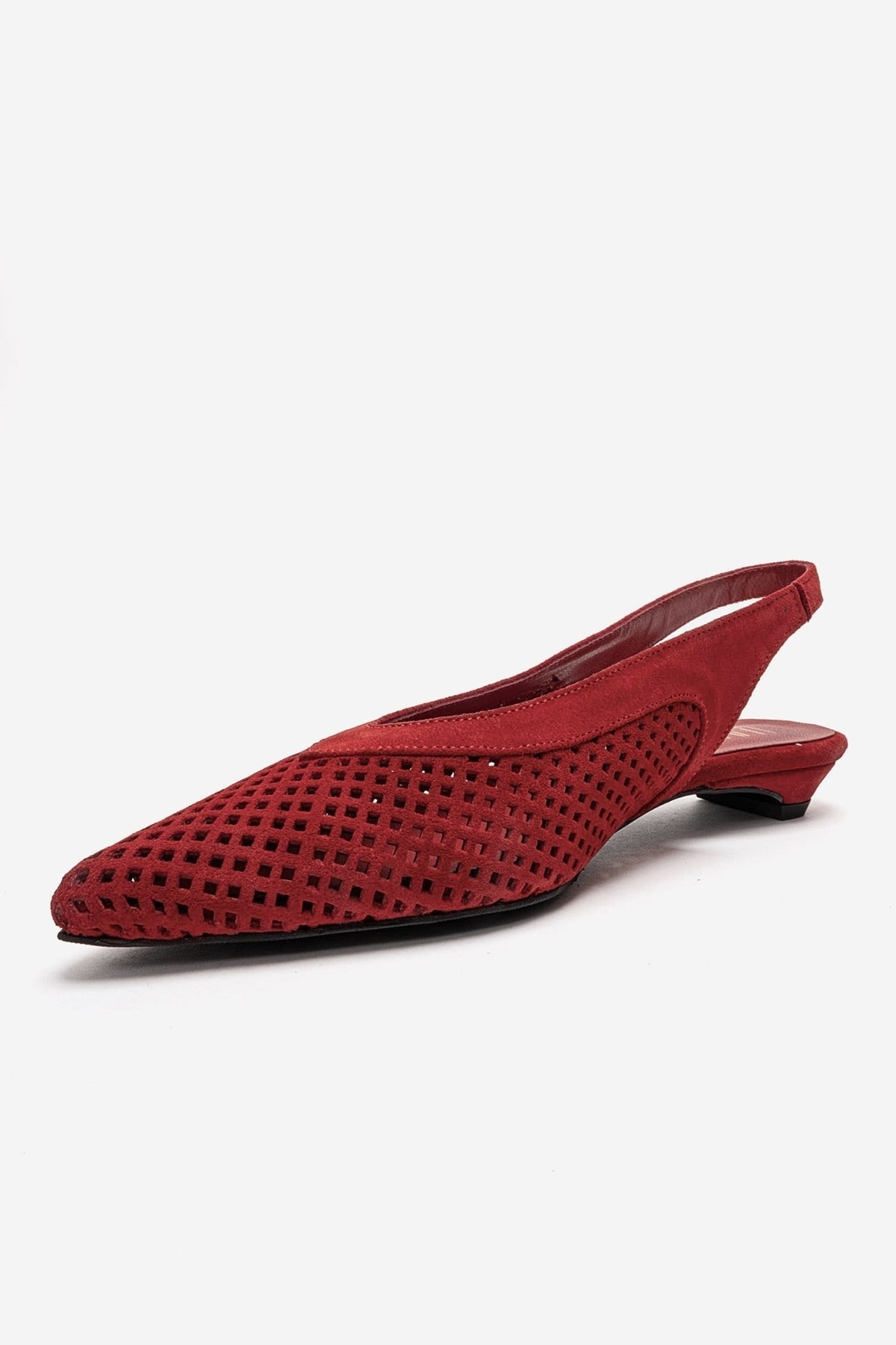 LIEVE - Red Genuine Leather Low Block Heel Shoe (Women)