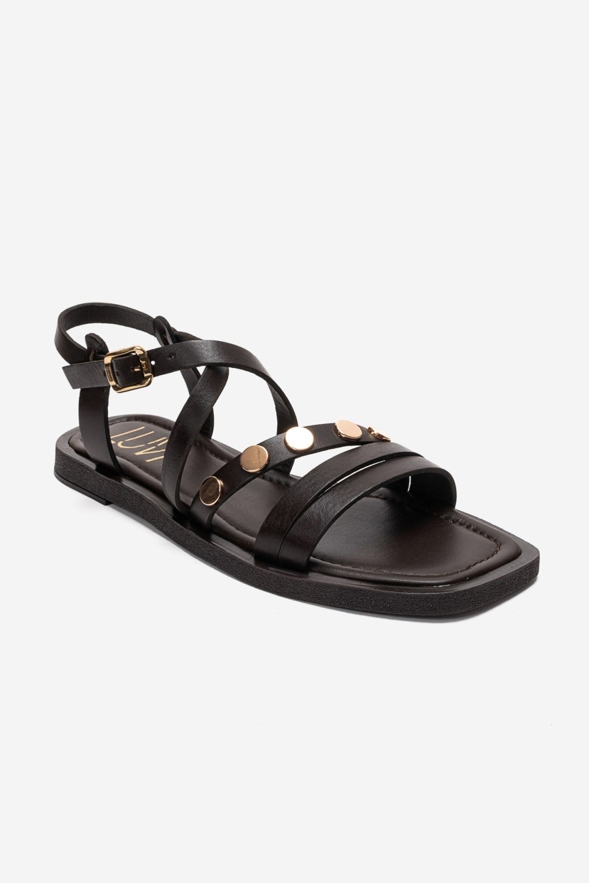 Poole - Brown Genuine Leather Multi-Strap Sandal (Women)