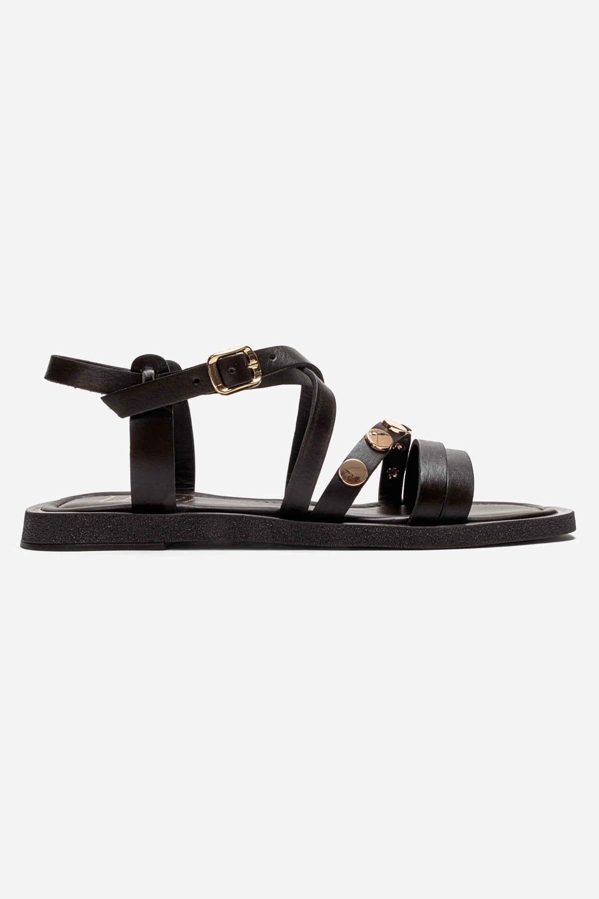 Poole - Brown Genuine Leather Multi-Strap Sandal (Women)