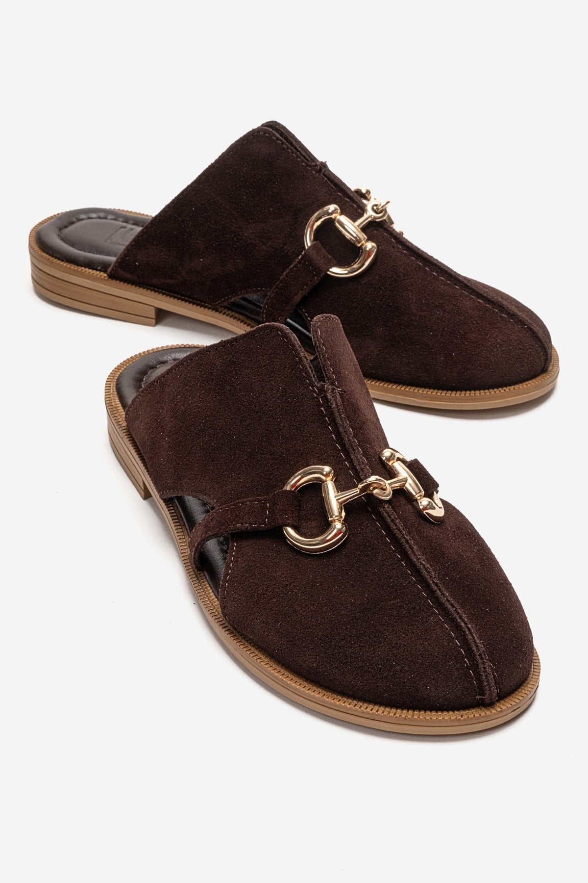 FAVOR - Brown Genuine Leather Closed-Toe Mule (Women)