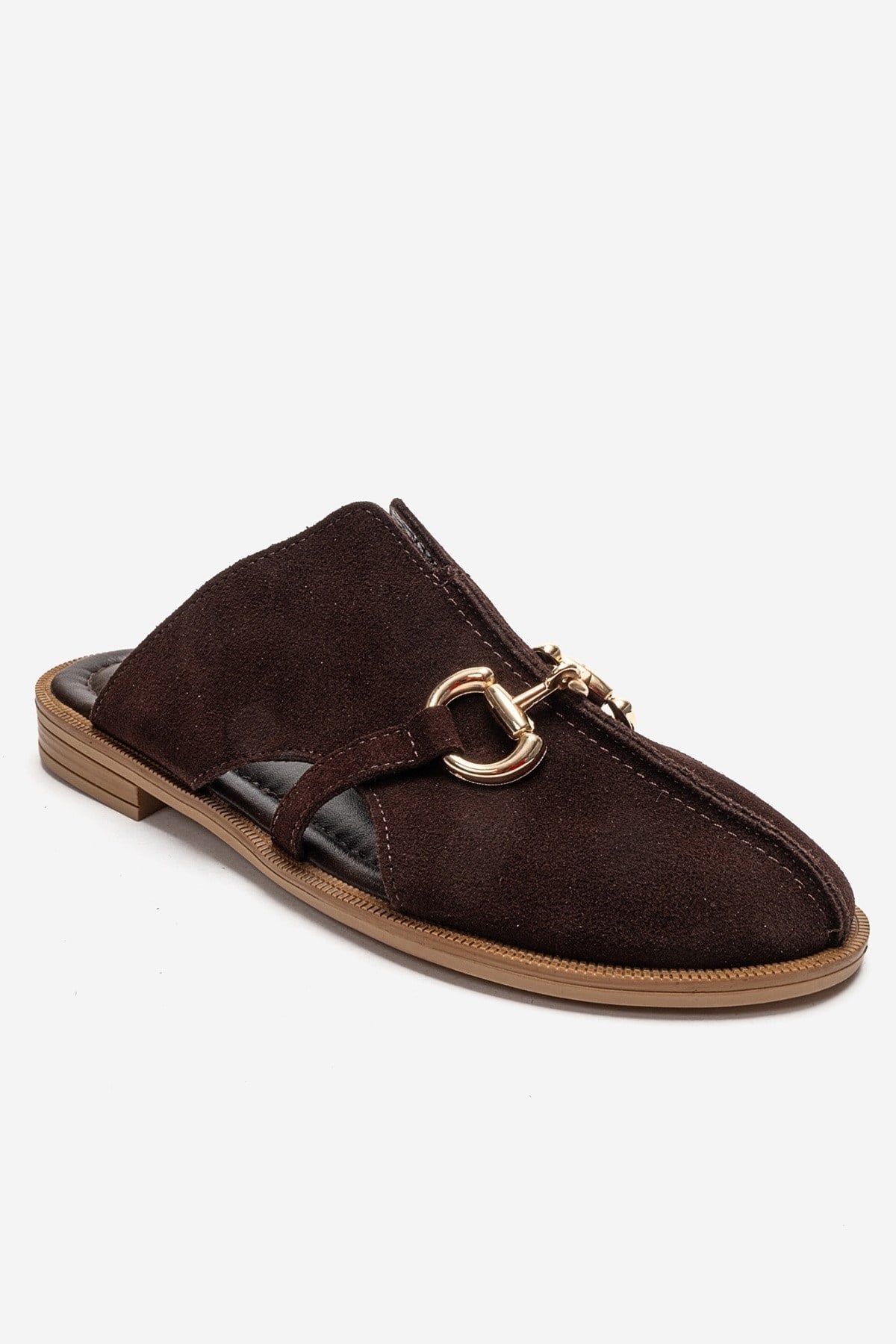 FAVOR - Brown Genuine Leather Closed-Toe Mule (Women)