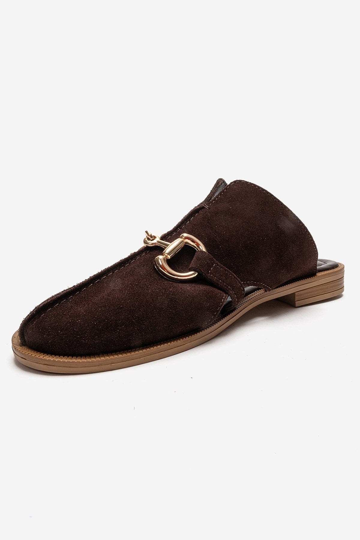 FAVOR - Brown Genuine Leather Closed-Toe Mule (Women)