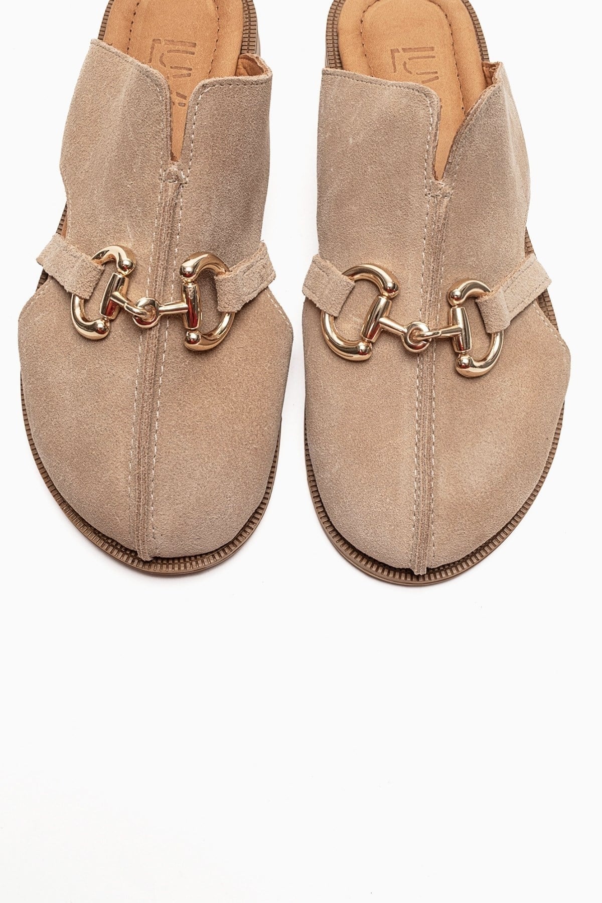 FAVOR - Beige Genuine Leather Closed-Toe Mule (Women)