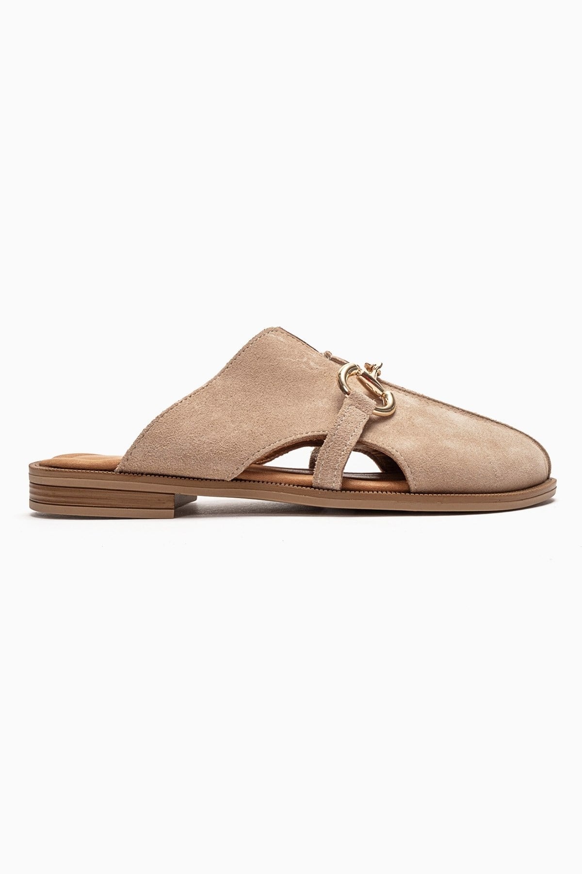 FAVOR - Beige Genuine Leather Closed-Toe Mule (Women)