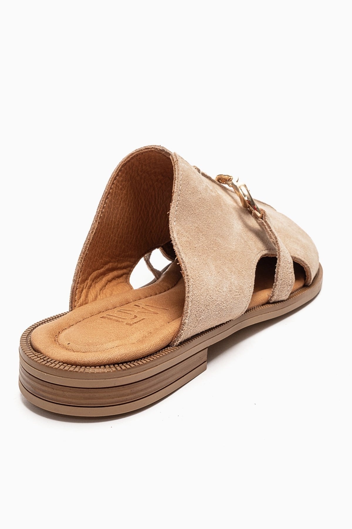 FAVOR - Beige Genuine Leather Closed-Toe Mule (Women)