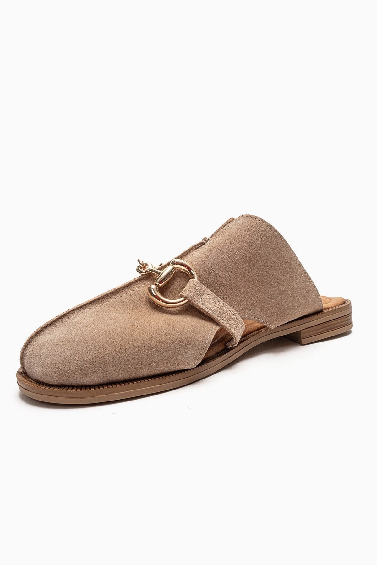 FAVOR - Beige Genuine Leather Closed-Toe Mule (Women)
