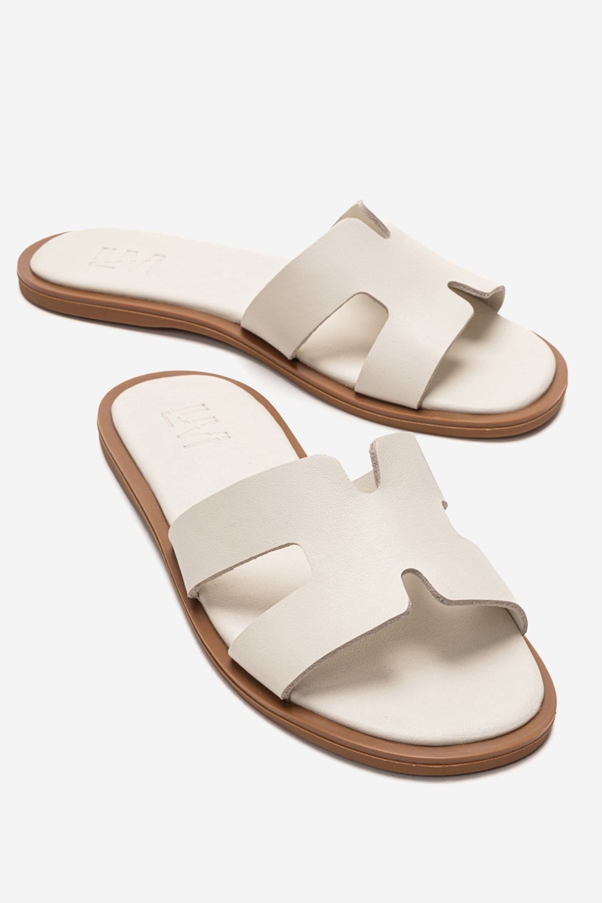 BIORA - Off-White Genuine Leather Slide (Women)