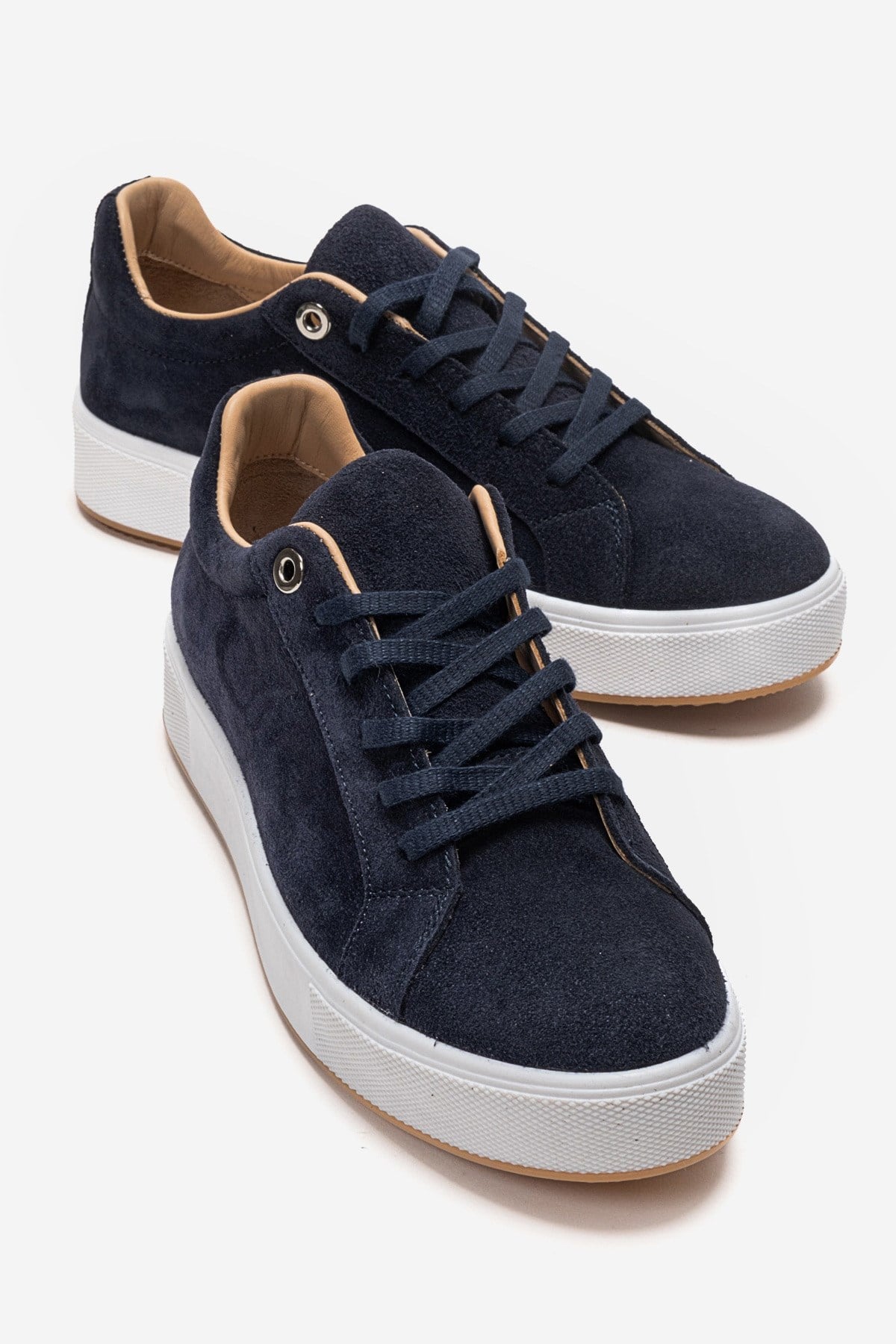 PALLEN - Navy Genuine Leather Casual Sneaker (Women)