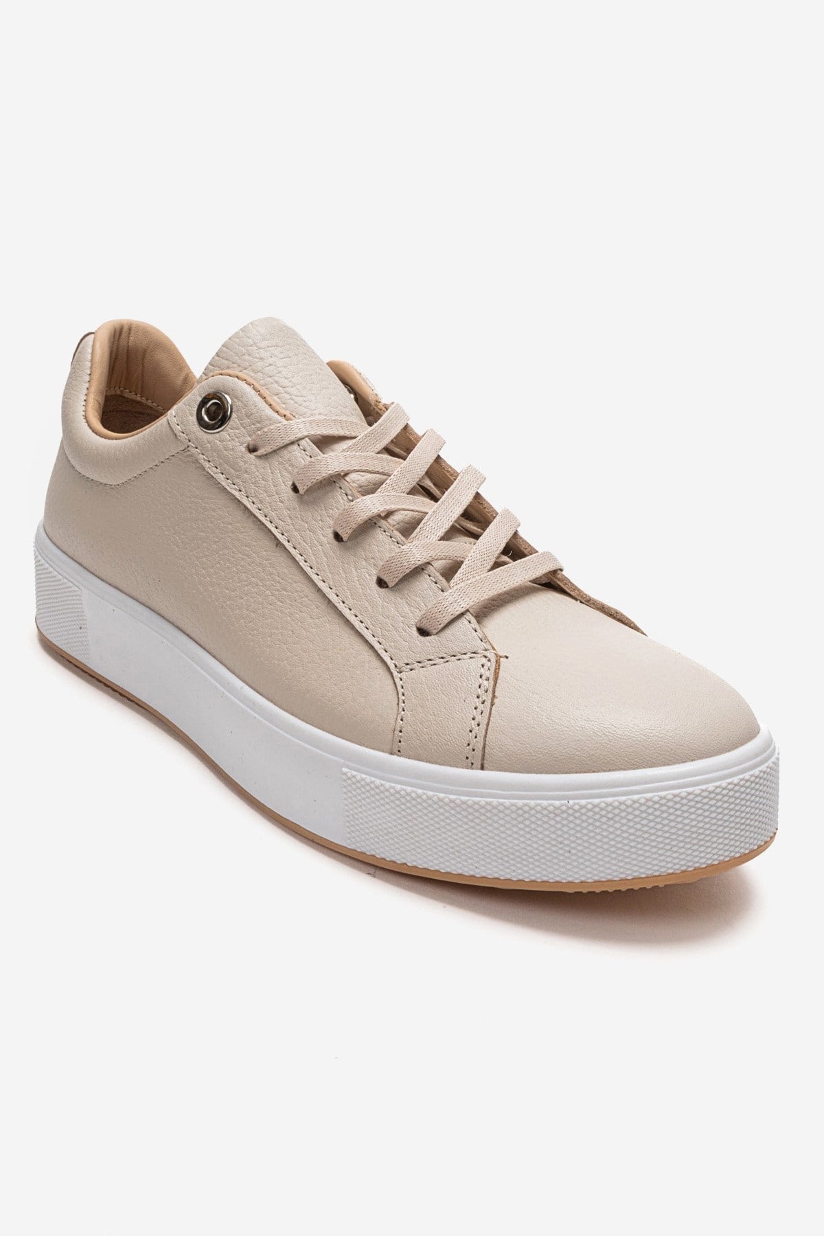 PALLEN - Beige Genuine Leather Casual Sneaker (Women)