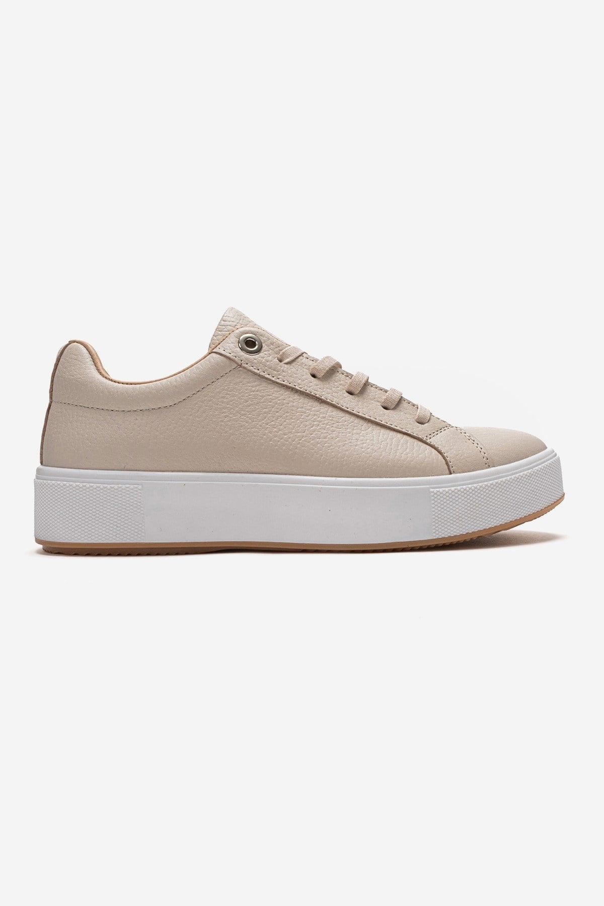 PALLEN - Beige Genuine Leather Casual Sneaker (Women)