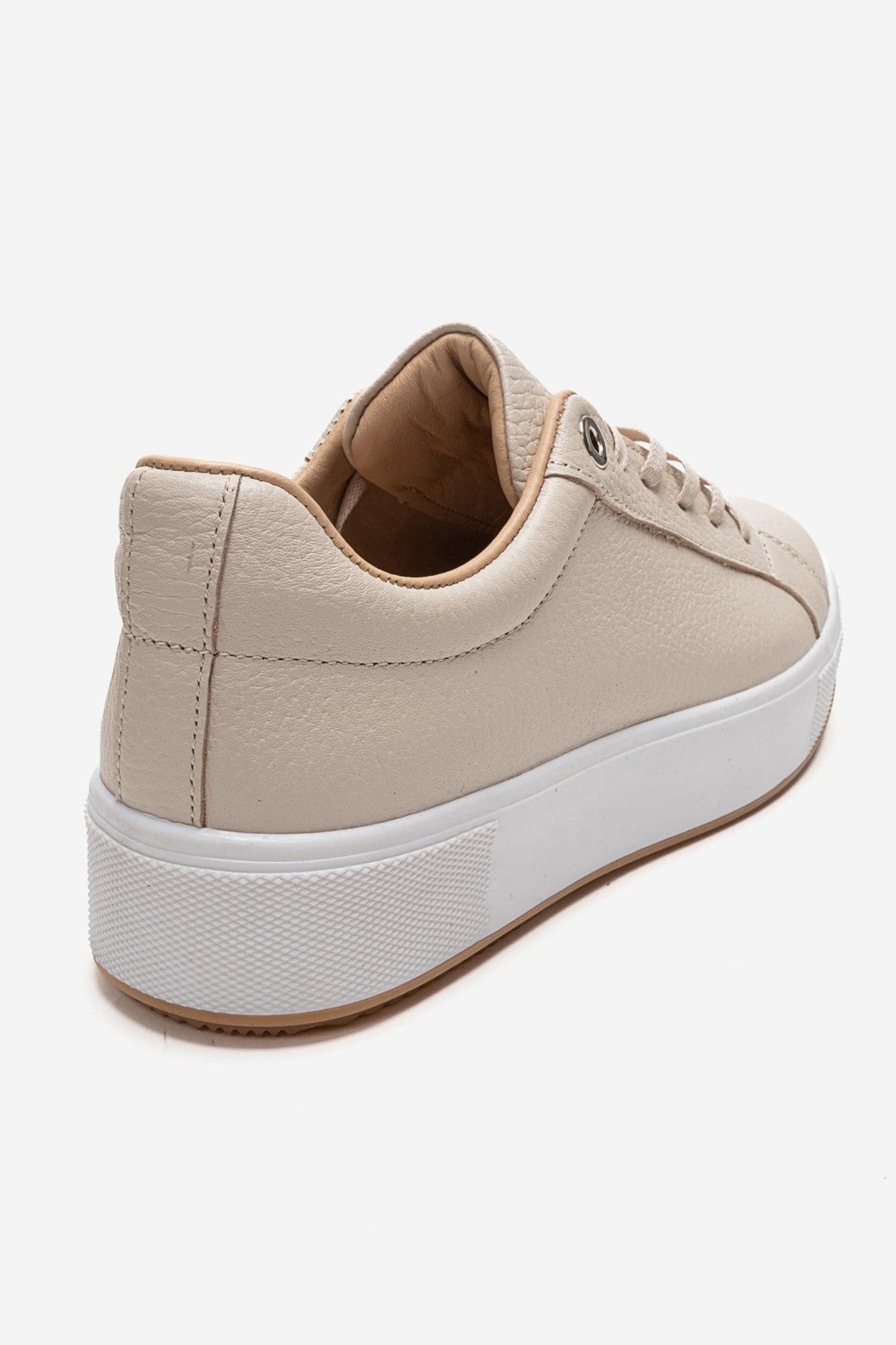 PALLEN - Beige Genuine Leather Casual Sneaker (Women)