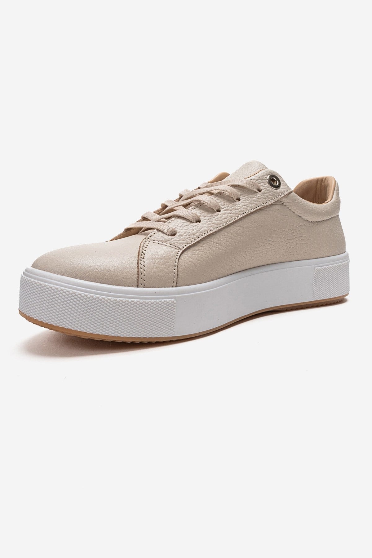 PALLEN - Beige Genuine Leather Casual Sneaker (Women)