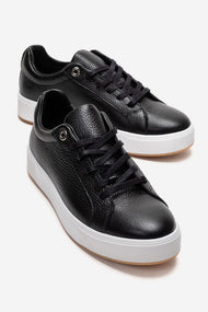 PALLEN - Black Genuine Leather Casual Sneaker (Women)