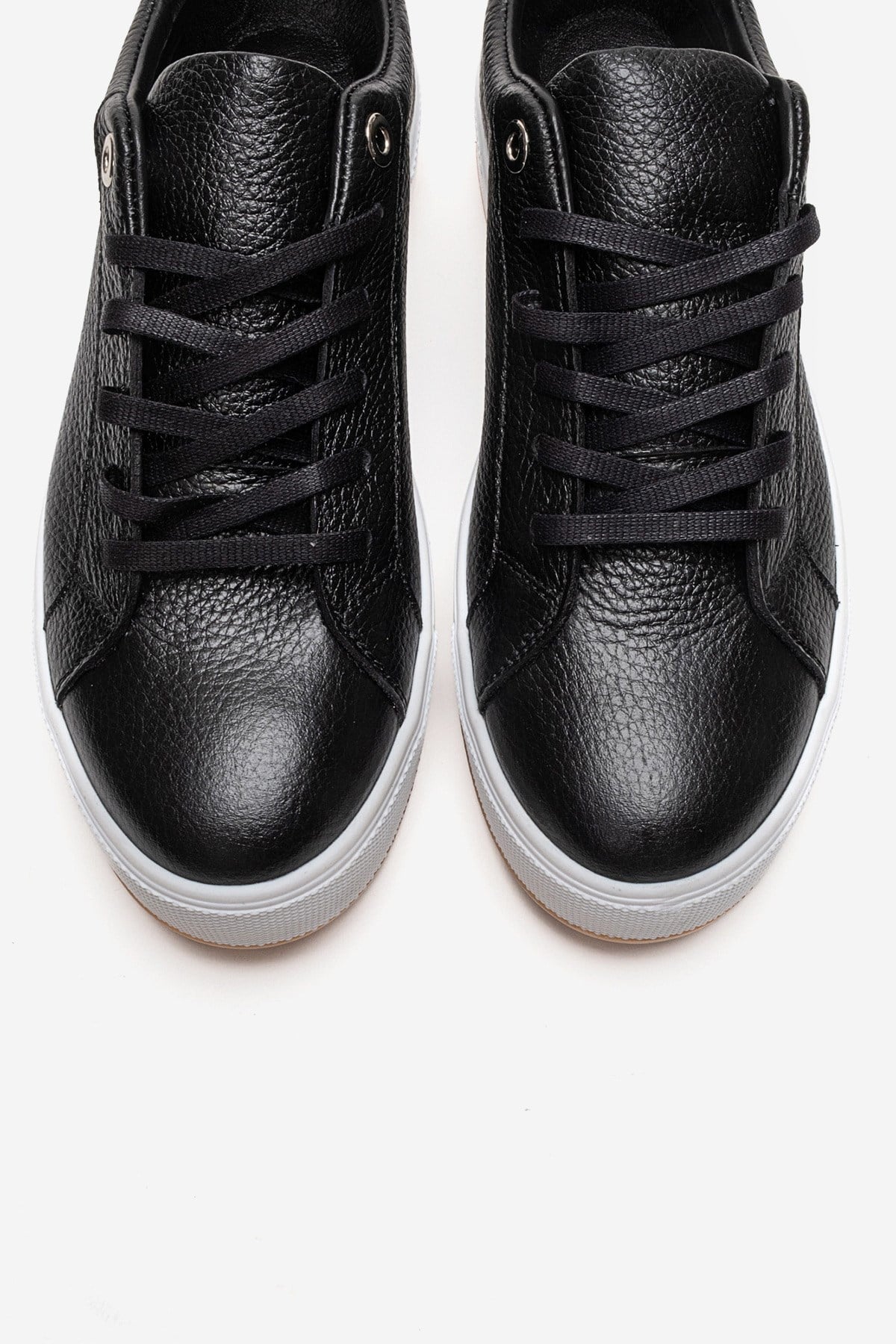 PALLEN - Black Genuine Leather Casual Sneaker (Women)