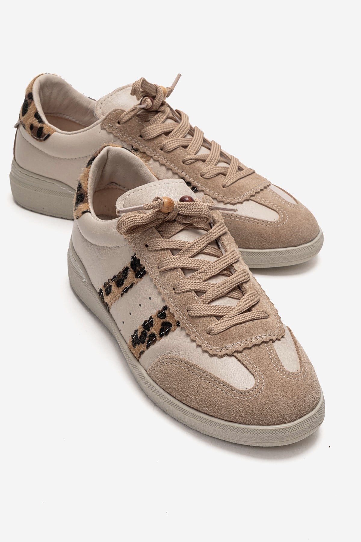 ARDIX - Beige Patterned Genuine Leather Sneaker (Women)