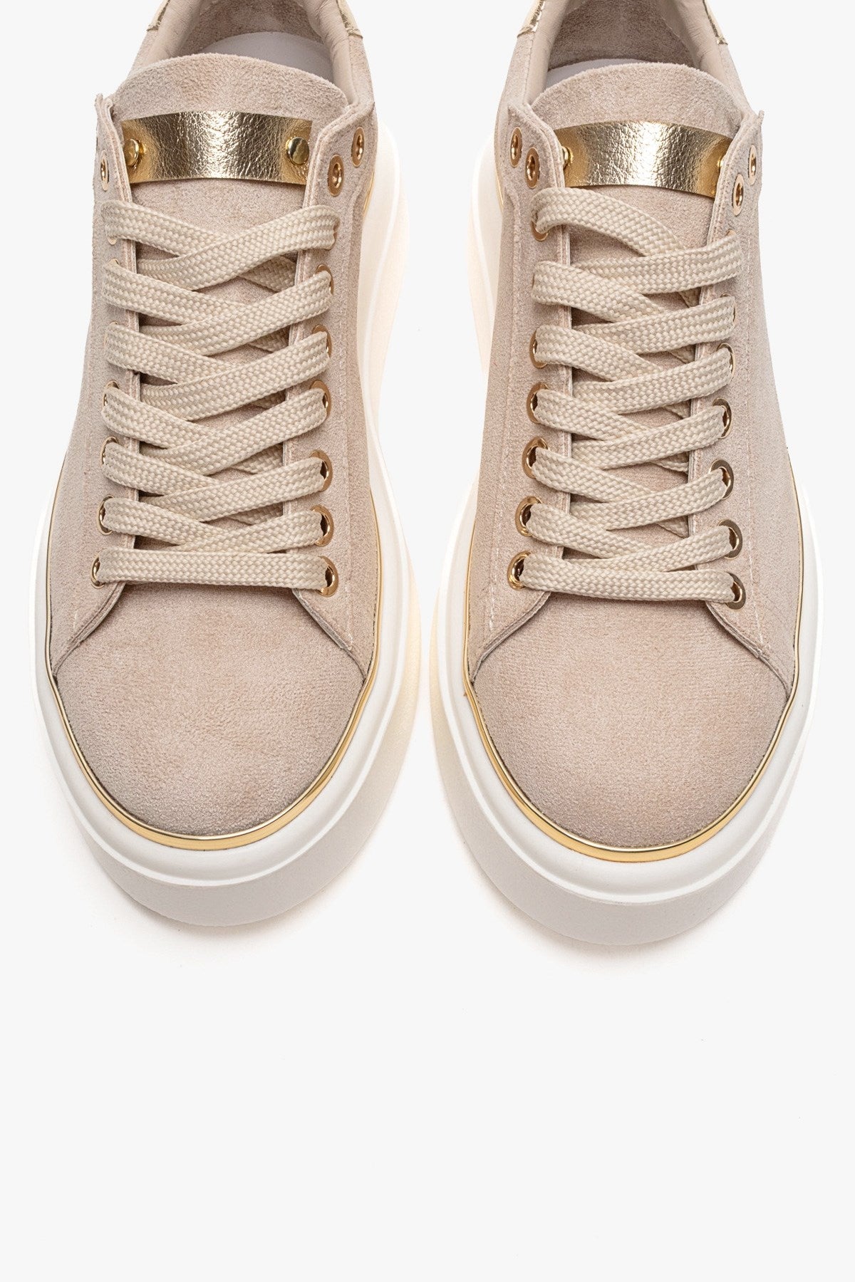 BORENA - Beige Platform Sneaker (Women)