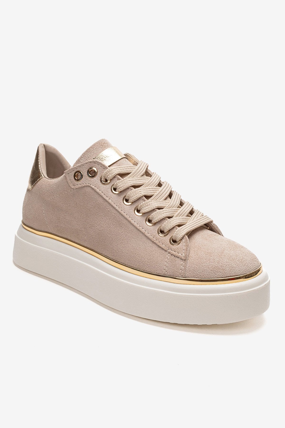 BORENA - Beige Platform Sneaker (Women)