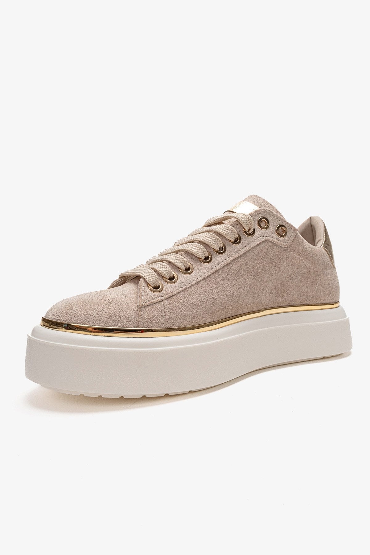 BORENA - Beige Platform Sneaker (Women)