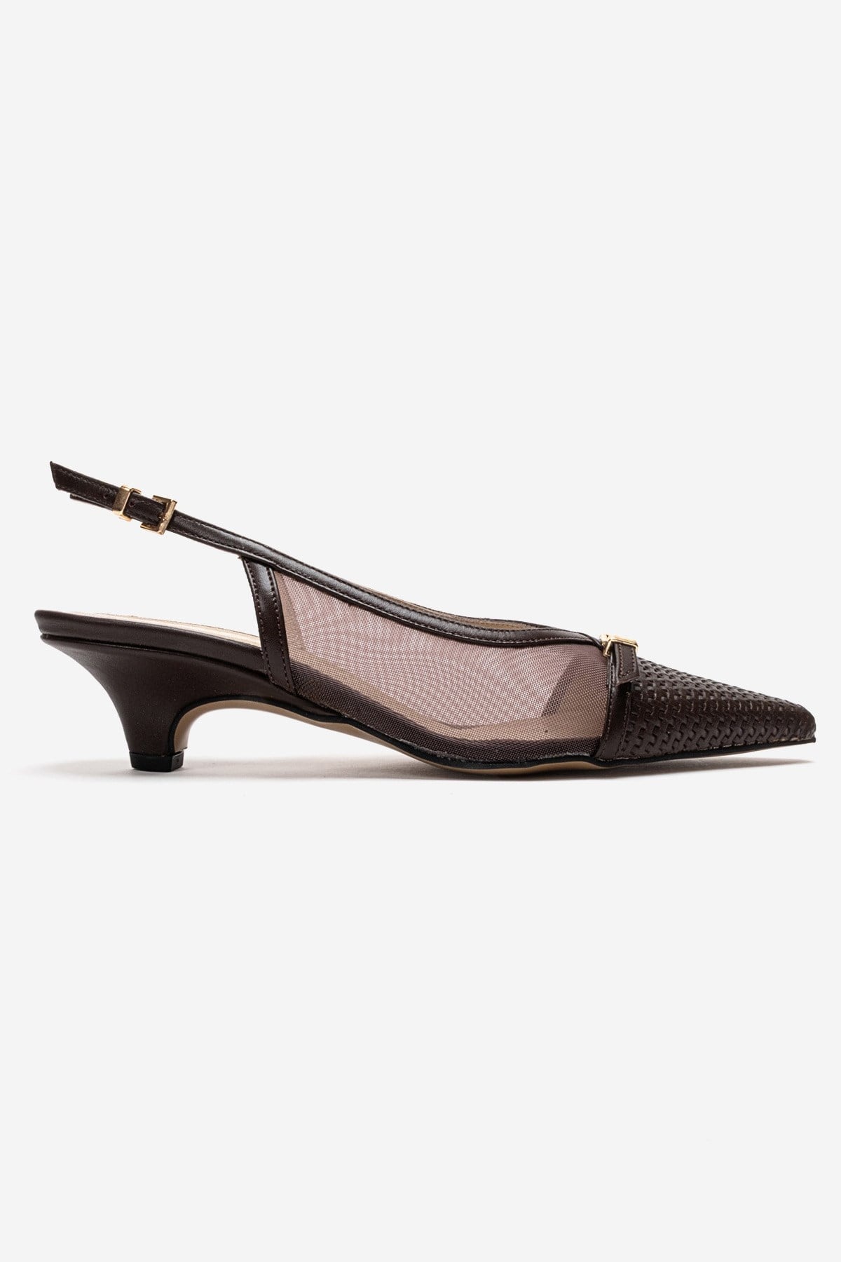 LAVIERA - Cognac Genuine Leather Slingback Low Heel Pump (Women)