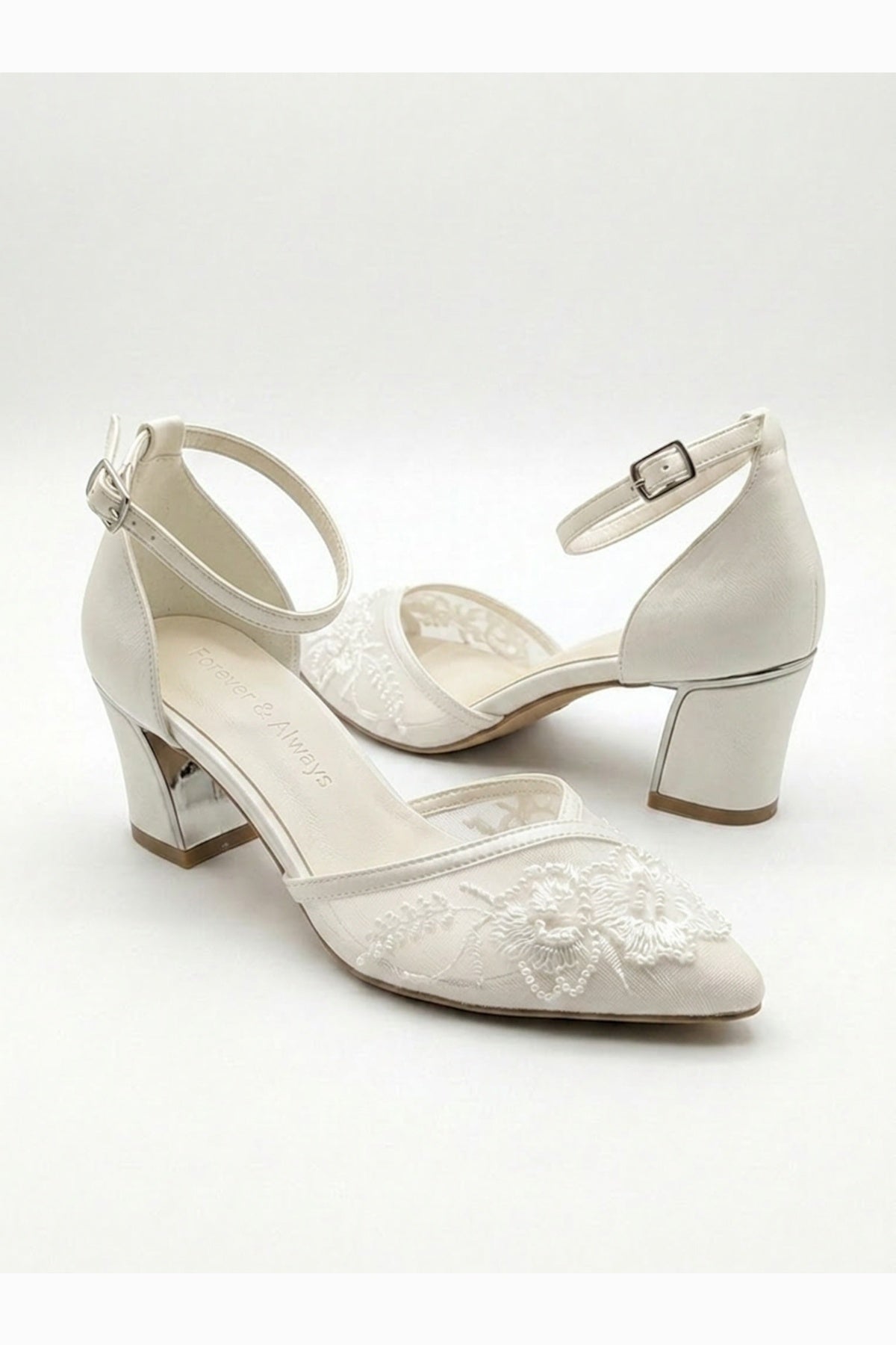 Viona Embroidered Lace Bridal Pumps