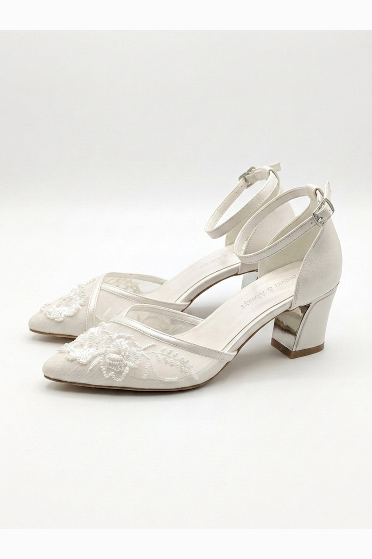 Viona Embroidered Lace Bridal Pumps
