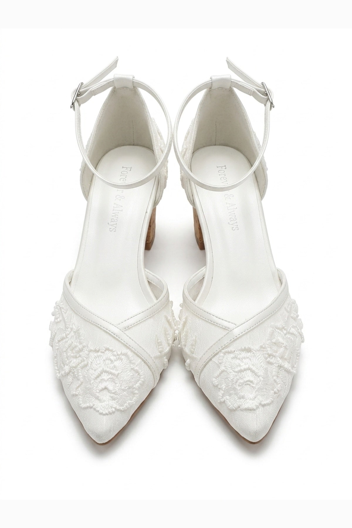 Viona Embroidered Lace Bridal Pumps