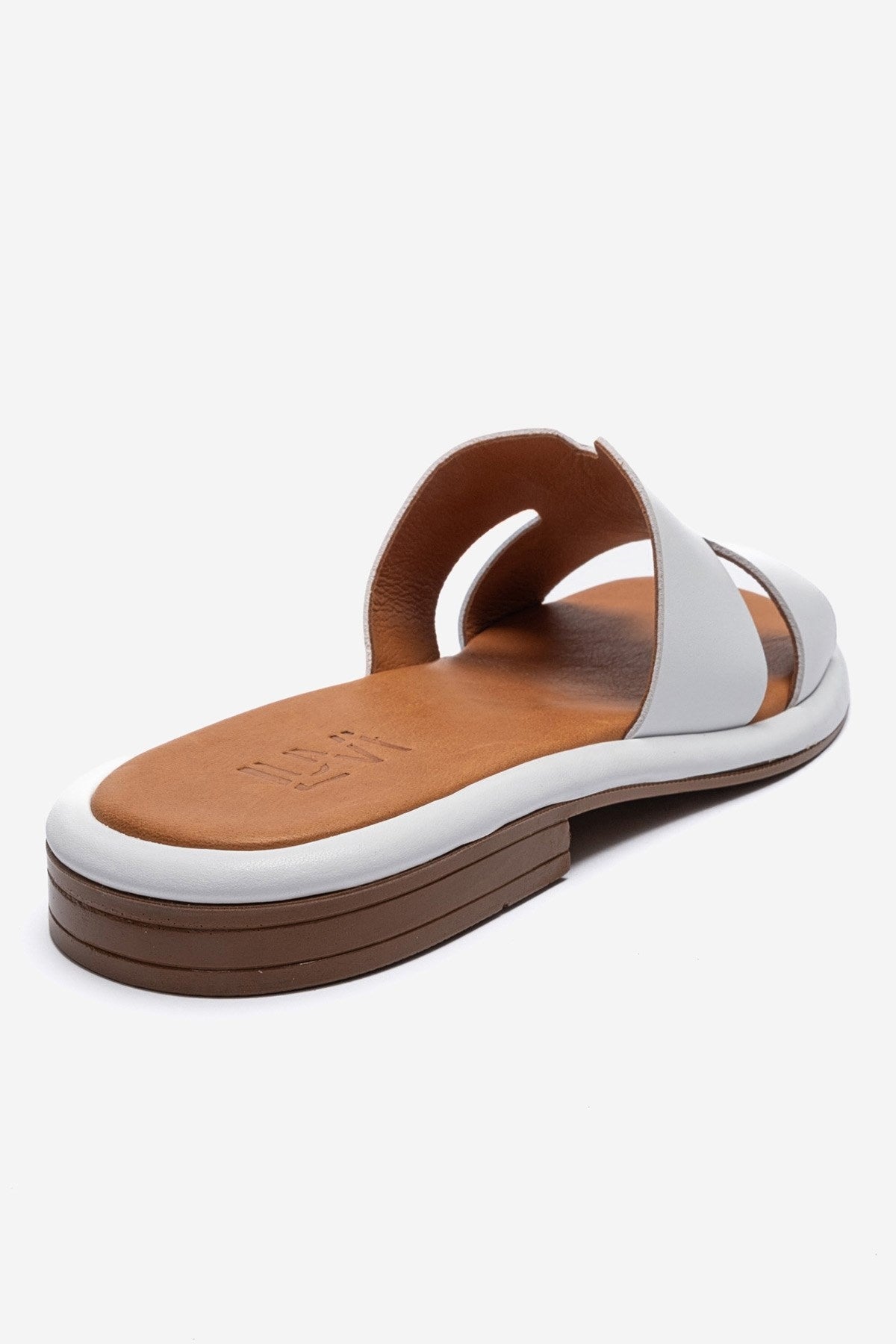 BRIO - White Genuine Leather Slide (Women)