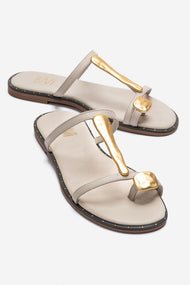 TESSA - Off-White Genuine Leather Thong Sandal (Women)