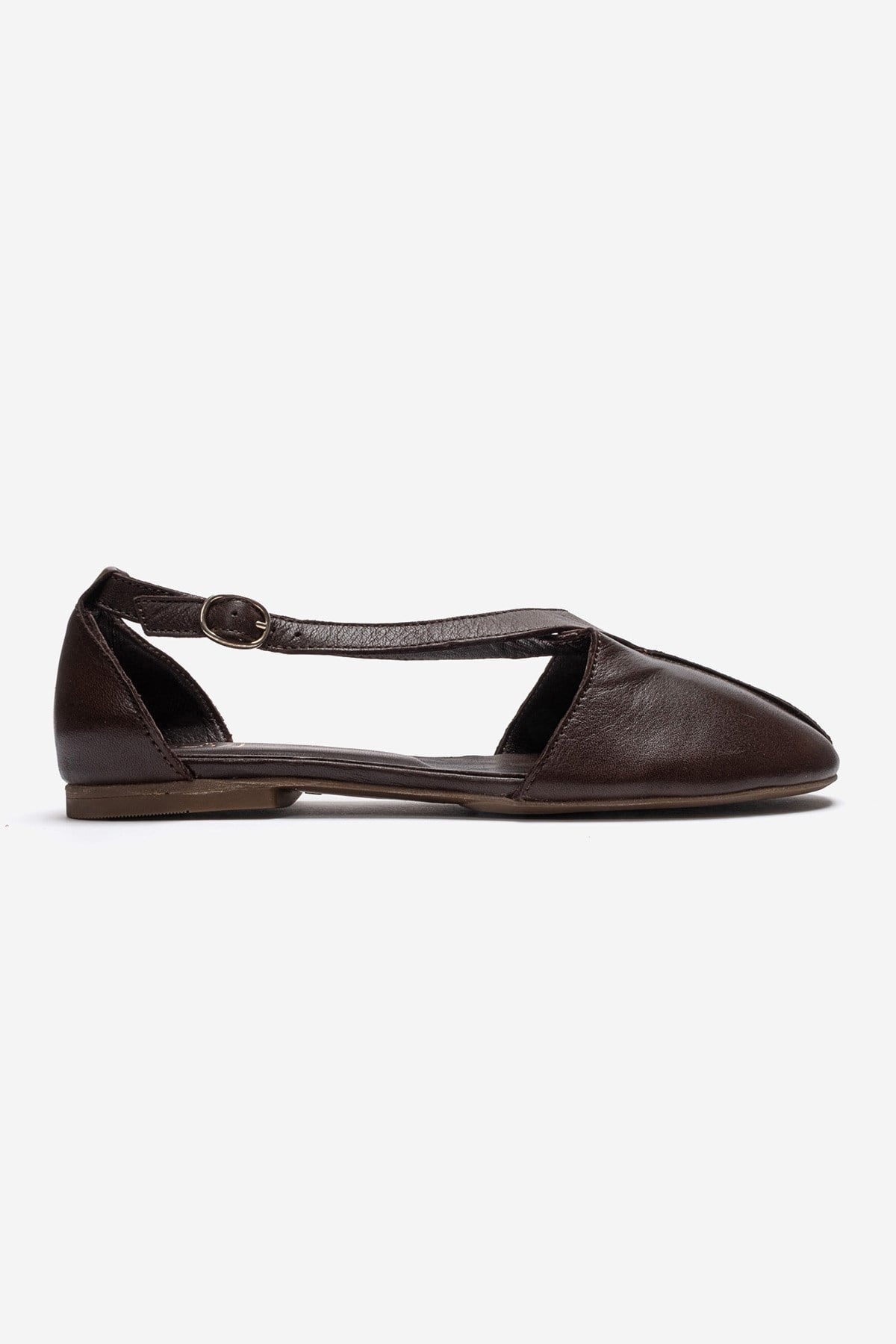 FABLE - Brown Genuine Leather Ballet Flat (Women)