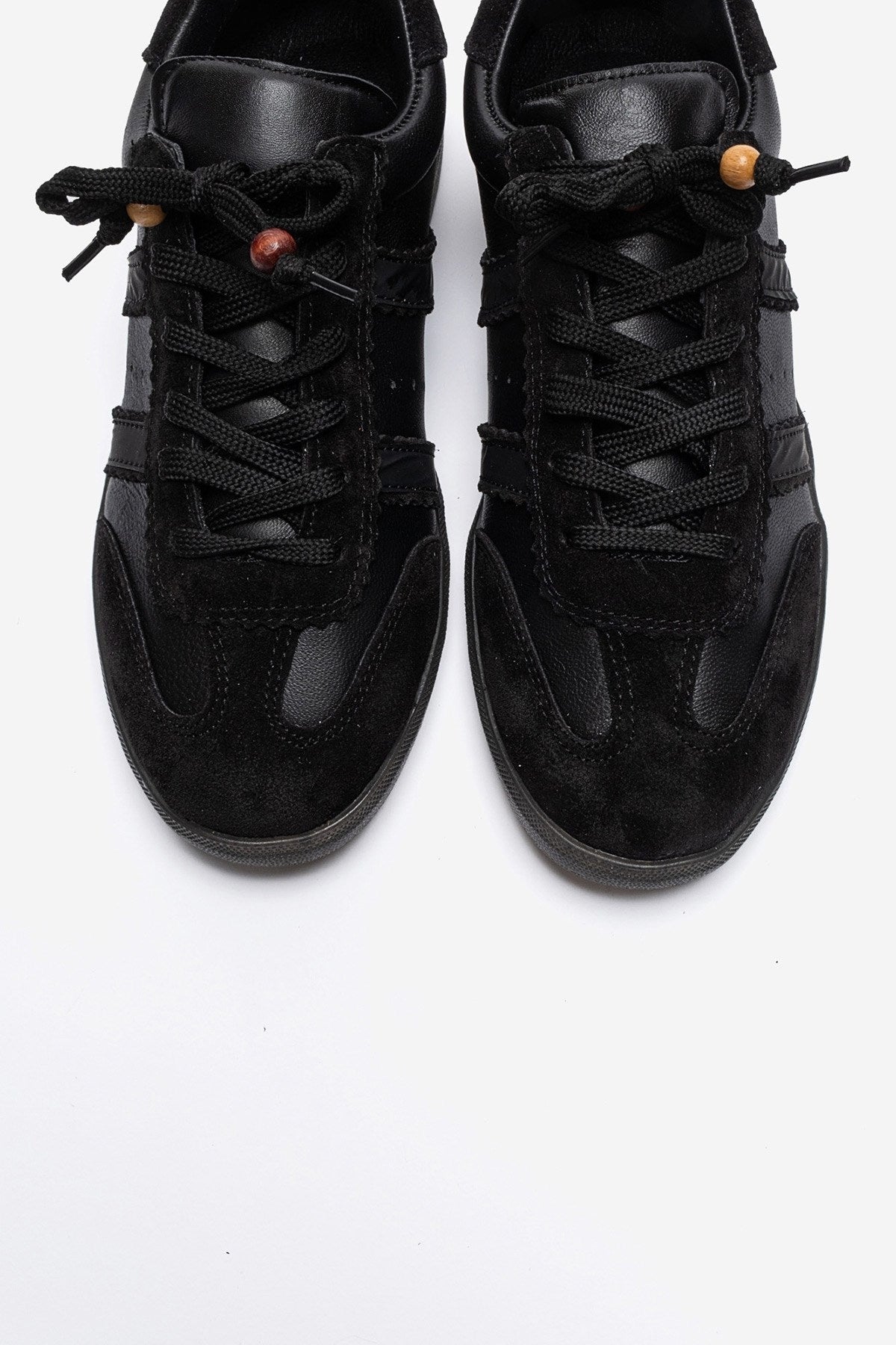 ARDIX - Black Genuine Leather Lace-Up Sneaker (Women)