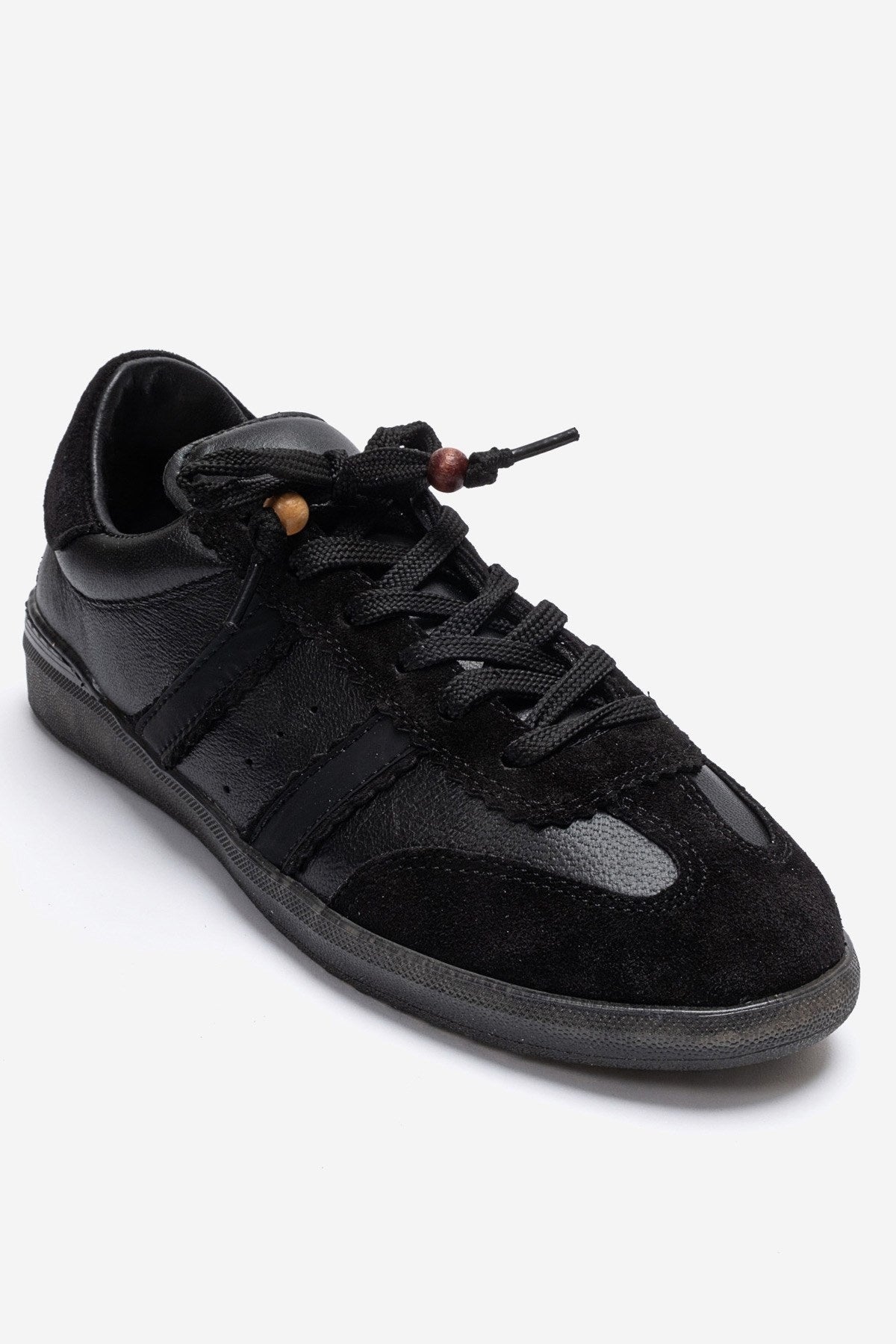 ARDIX - Black Genuine Leather Lace-Up Sneaker (Women)