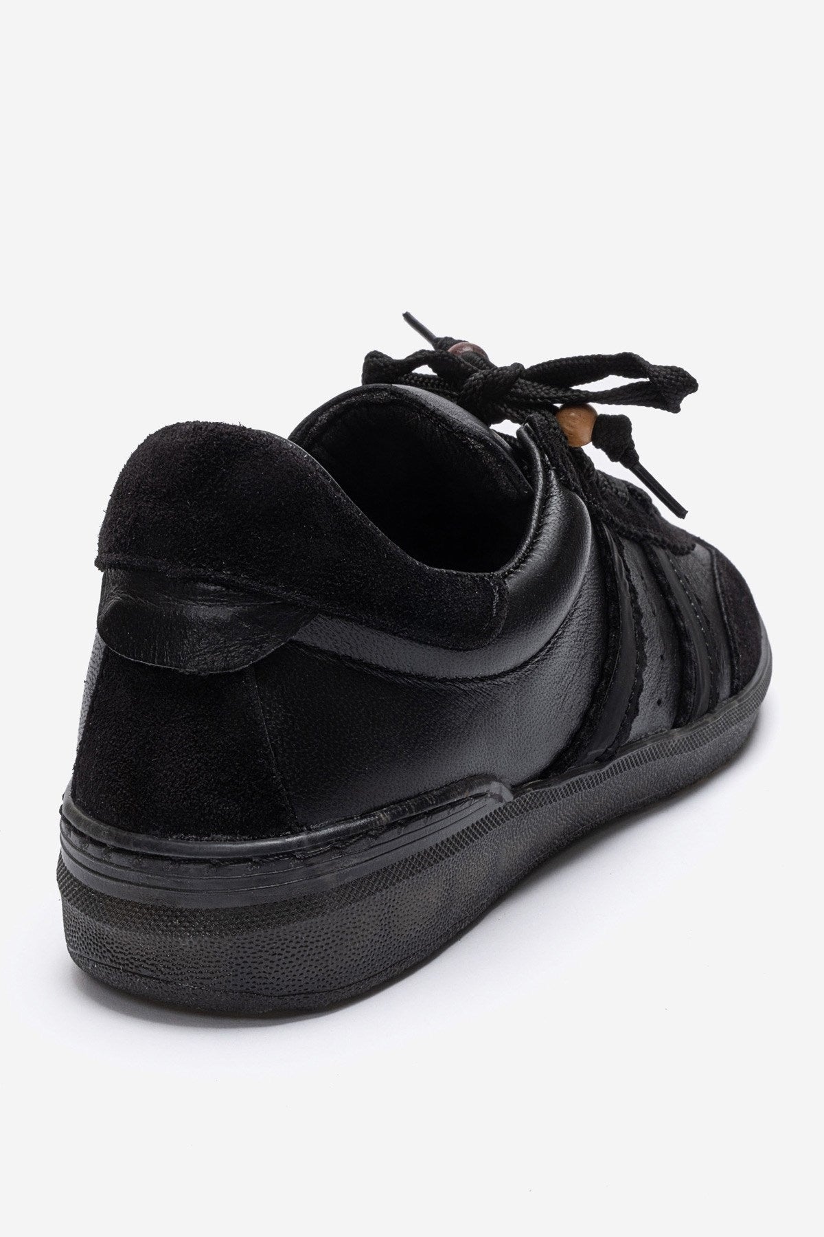 ARDIX - Black Genuine Leather Lace-Up Sneaker (Women)