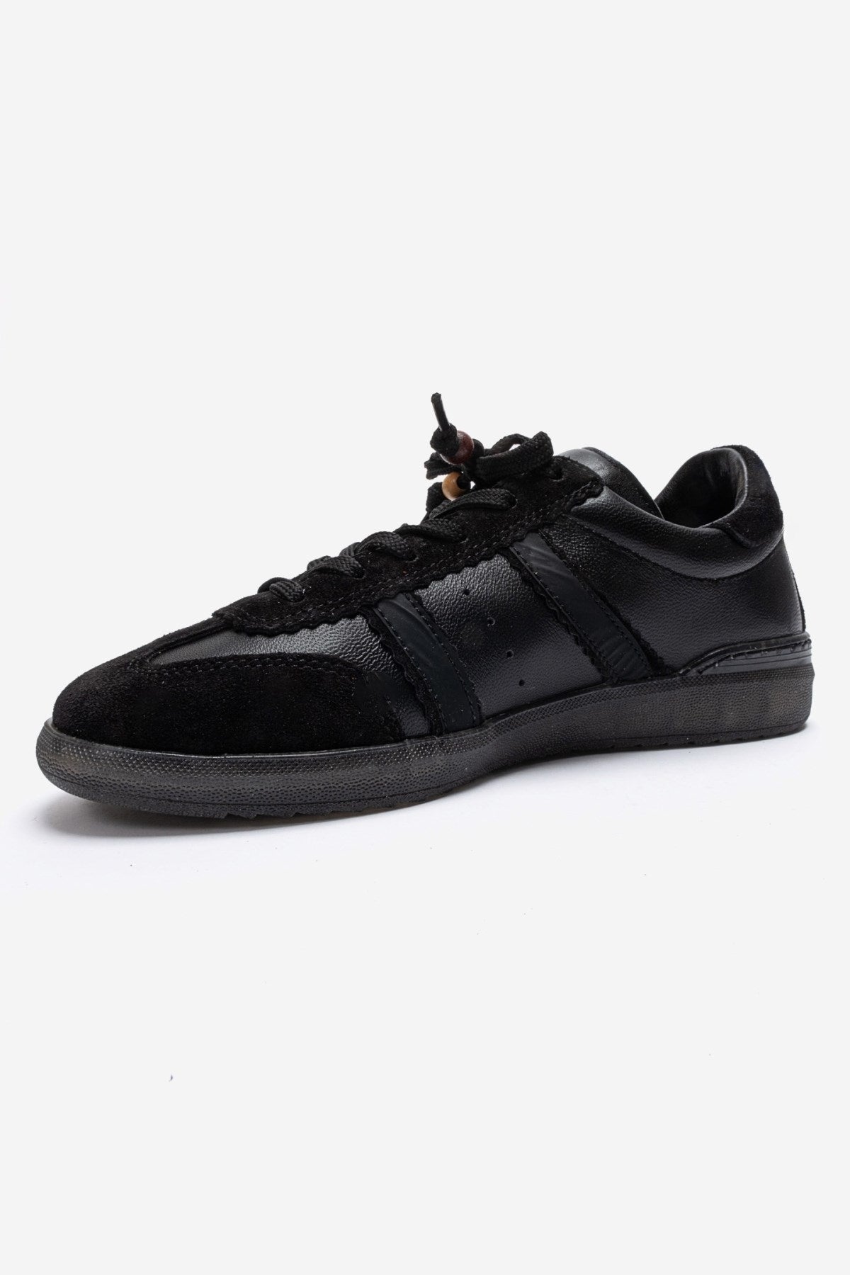 ARDIX - Black Genuine Leather Lace-Up Sneaker (Women)