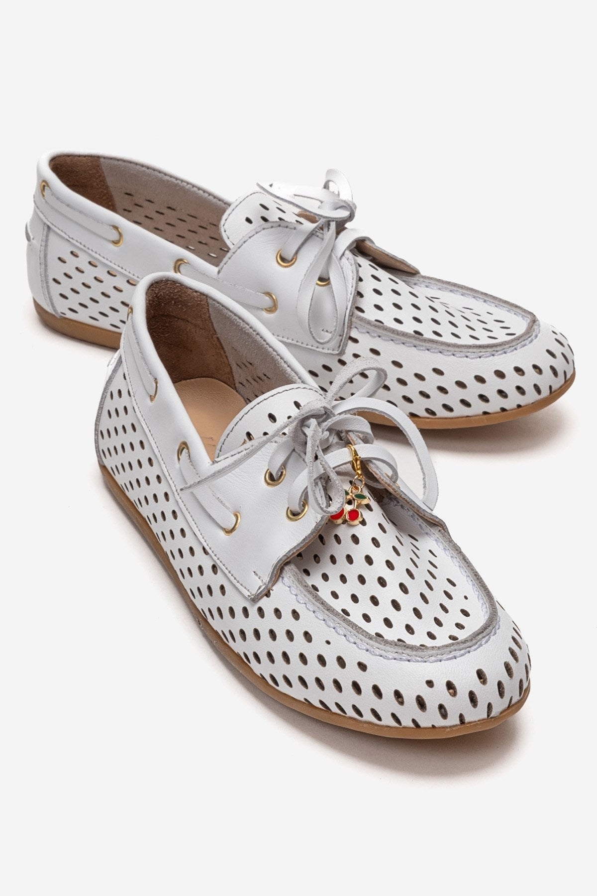 STEVO - White Genuine Leather Lace-Up Loafer (Women)