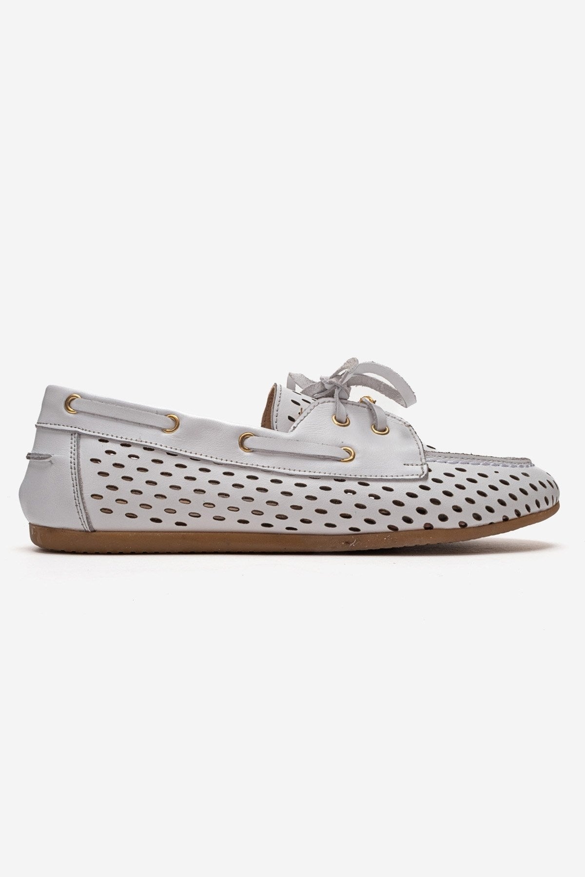 STEVO - White Genuine Leather Lace-Up Loafer (Women)
