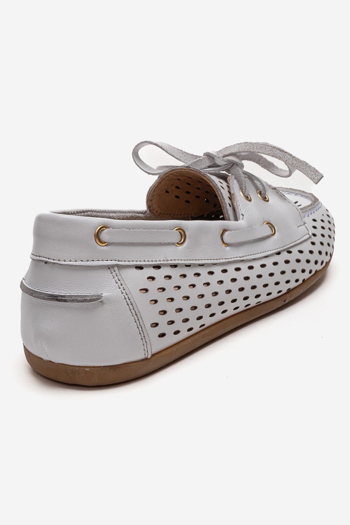 STEVO - White Genuine Leather Lace-Up Loafer (Women)