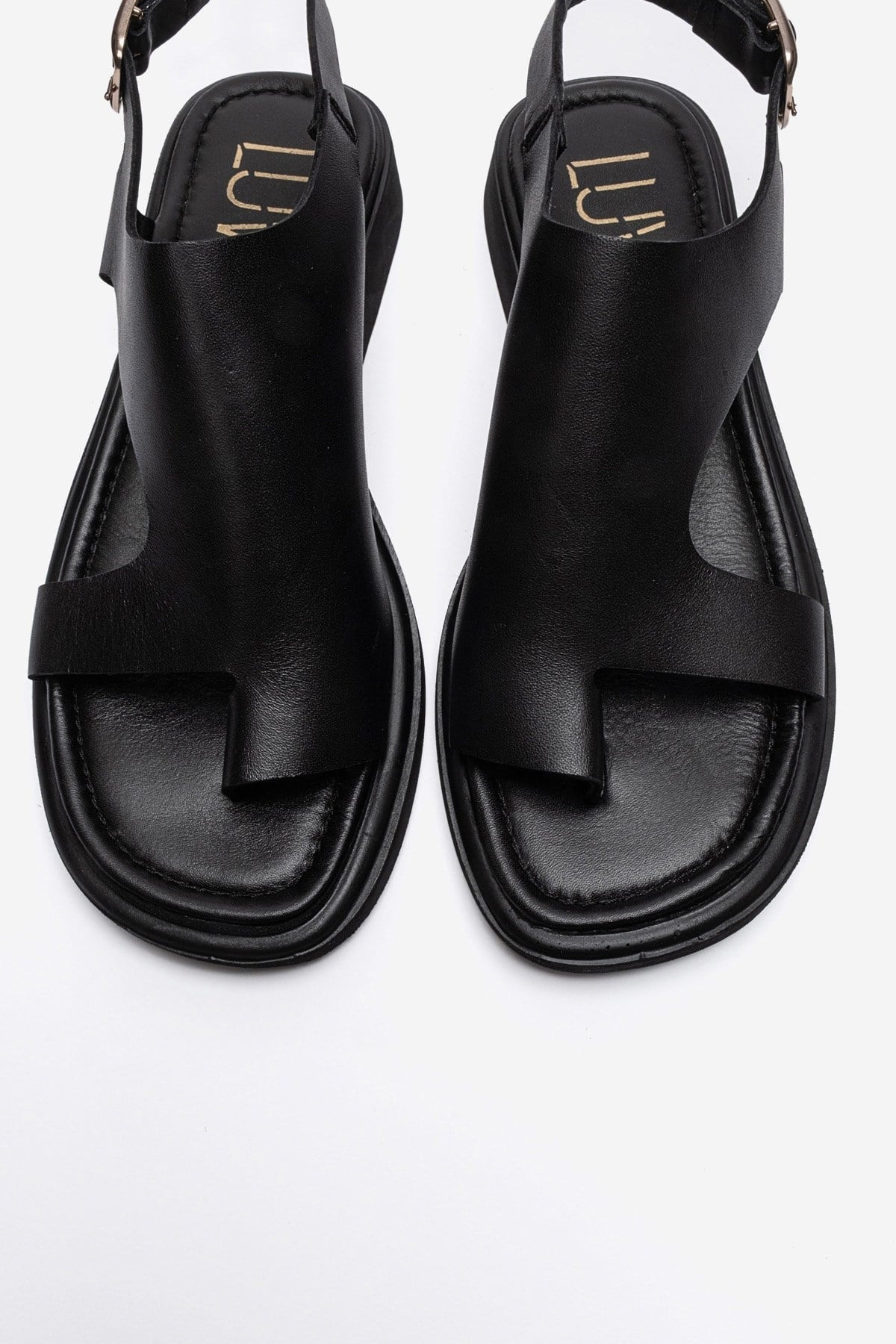 Burley - Black Genuine Leather Slingback Toe-Post Sandal (Women)