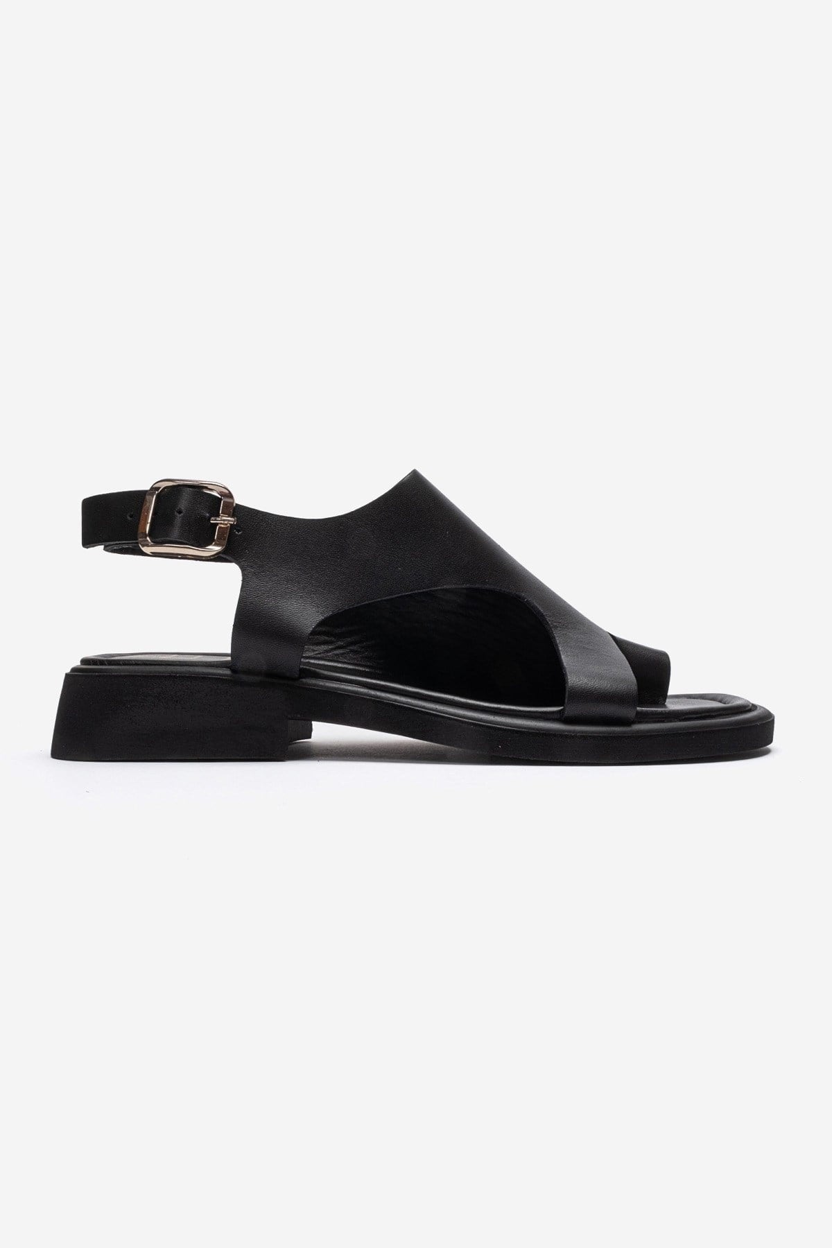 Burley - Black Genuine Leather Slingback Toe-Post Sandal (Women)