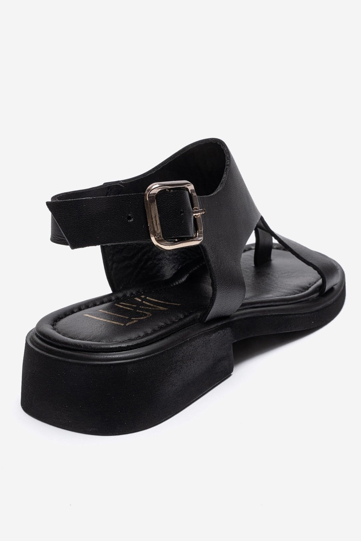 Burley - Black Genuine Leather Slingback Toe-Post Sandal (Women)